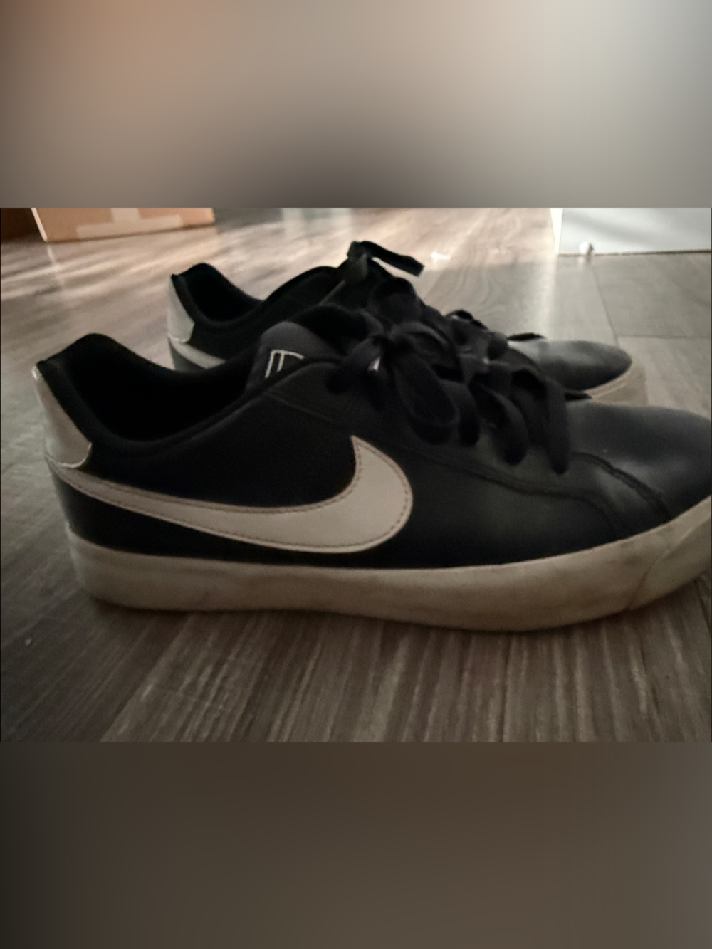 Nike Court Royale AC Black Sneakers with White Swoosh
